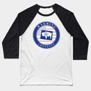 Wyoming Flag Baseball T-Shirt